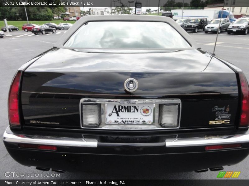 Sable Black / Black 2002 Cadillac Eldorado ESC