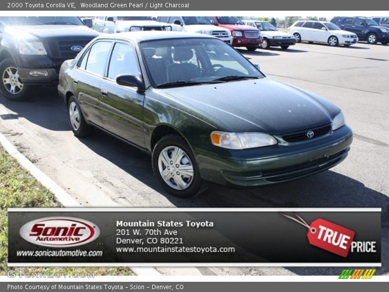 Woodland Green Pearl / Light Charcoal 2000 Toyota Corolla VE