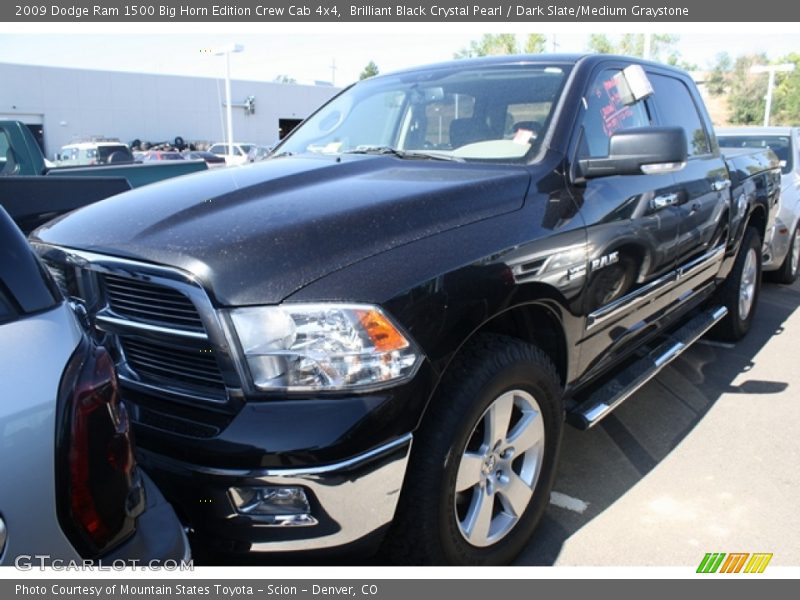 Brilliant Black Crystal Pearl / Dark Slate/Medium Graystone 2009 Dodge Ram 1500 Big Horn Edition Crew Cab 4x4