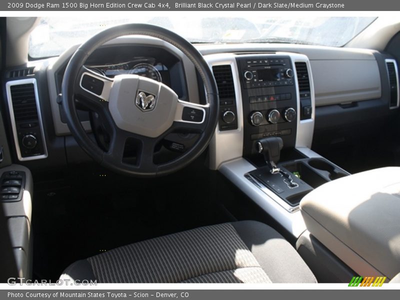 Brilliant Black Crystal Pearl / Dark Slate/Medium Graystone 2009 Dodge Ram 1500 Big Horn Edition Crew Cab 4x4