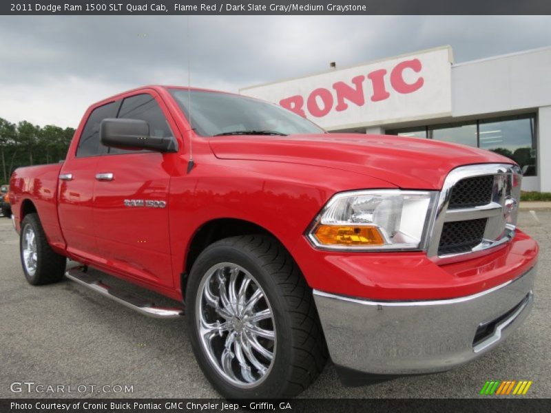 Flame Red / Dark Slate Gray/Medium Graystone 2011 Dodge Ram 1500 SLT Quad Cab