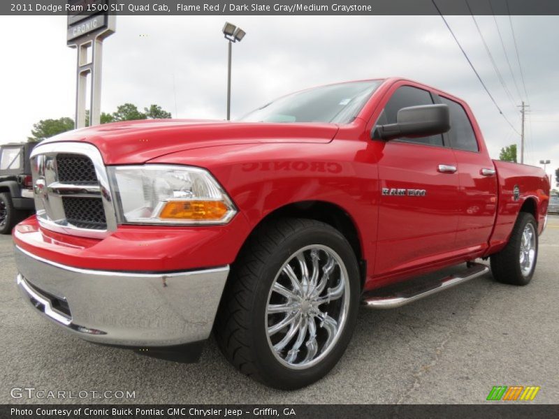 Flame Red / Dark Slate Gray/Medium Graystone 2011 Dodge Ram 1500 SLT Quad Cab
