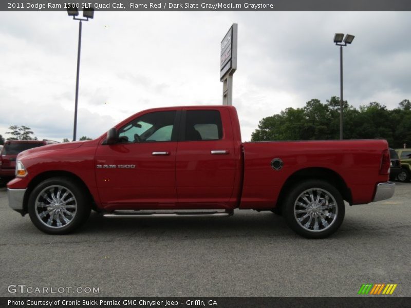 Flame Red / Dark Slate Gray/Medium Graystone 2011 Dodge Ram 1500 SLT Quad Cab