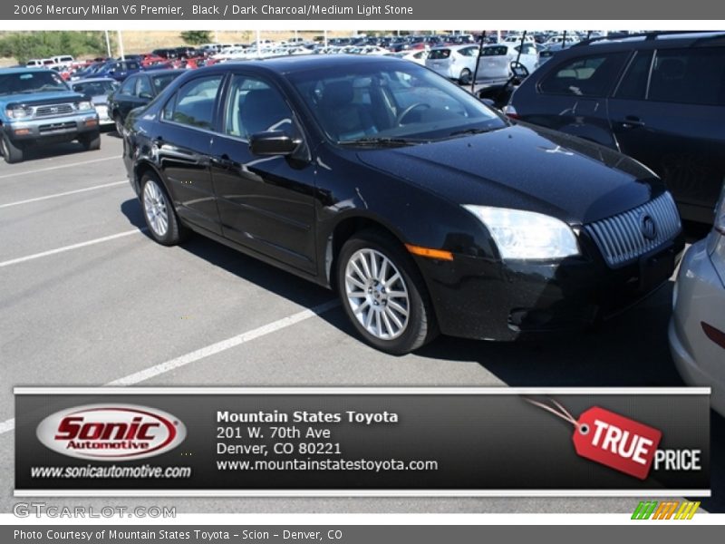 Black / Dark Charcoal/Medium Light Stone 2006 Mercury Milan V6 Premier