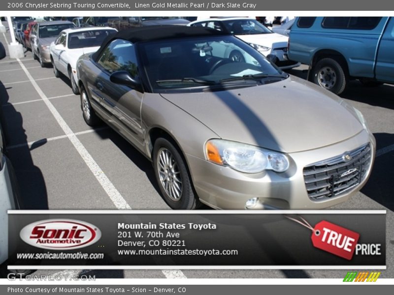 Linen Gold Metallic Pearl / Dark Slate Gray 2006 Chrysler Sebring Touring Convertible