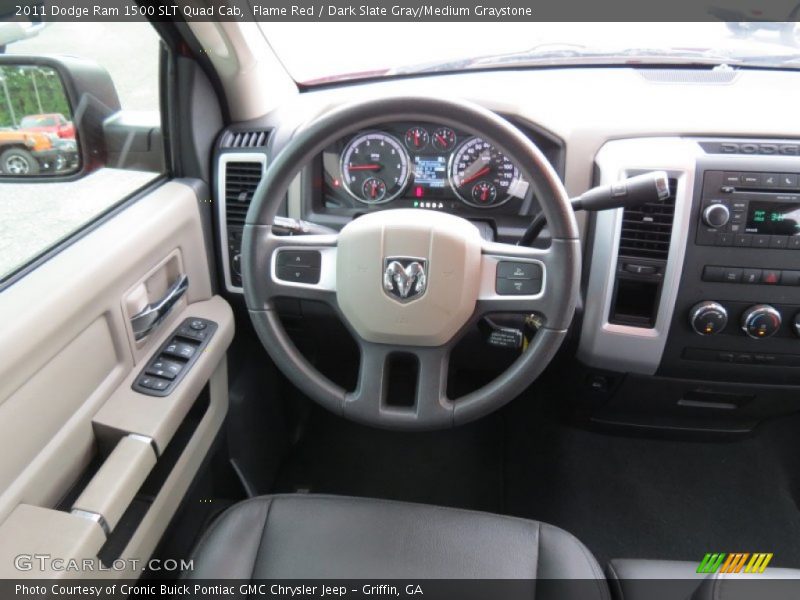 Flame Red / Dark Slate Gray/Medium Graystone 2011 Dodge Ram 1500 SLT Quad Cab