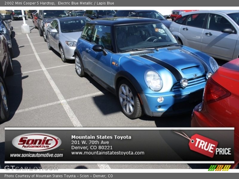 Electric Blue Metallic / Lapis Blue 2002 Mini Cooper S Hardtop
