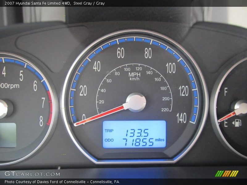 Steel Gray / Gray 2007 Hyundai Santa Fe Limited 4WD