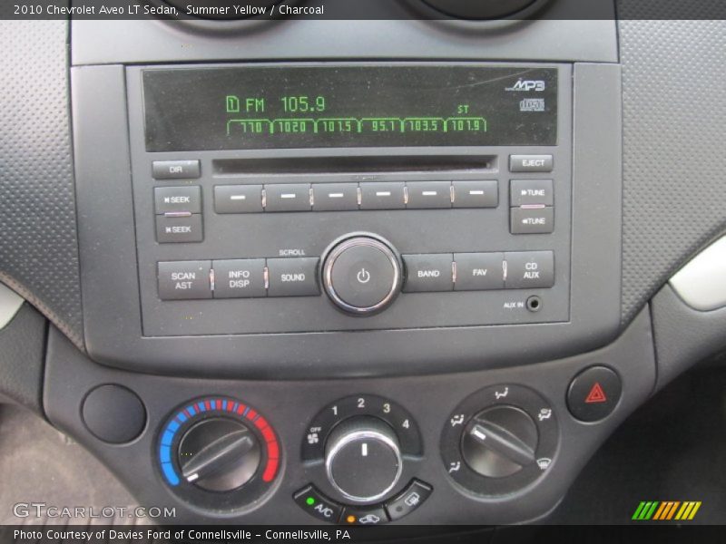 Summer Yellow / Charcoal 2010 Chevrolet Aveo LT Sedan