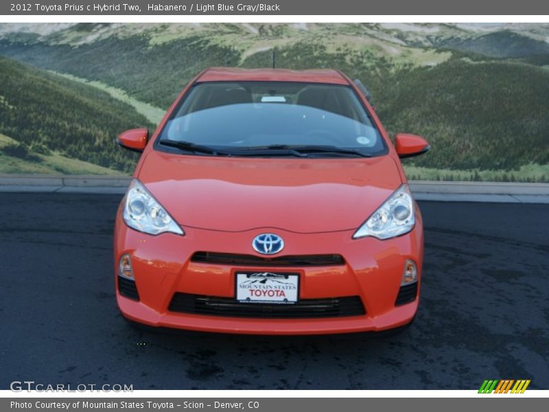 Habanero / Light Blue Gray/Black 2012 Toyota Prius c Hybrid Two