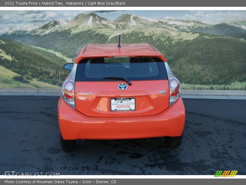 Habanero / Light Blue Gray/Black 2012 Toyota Prius c Hybrid Two