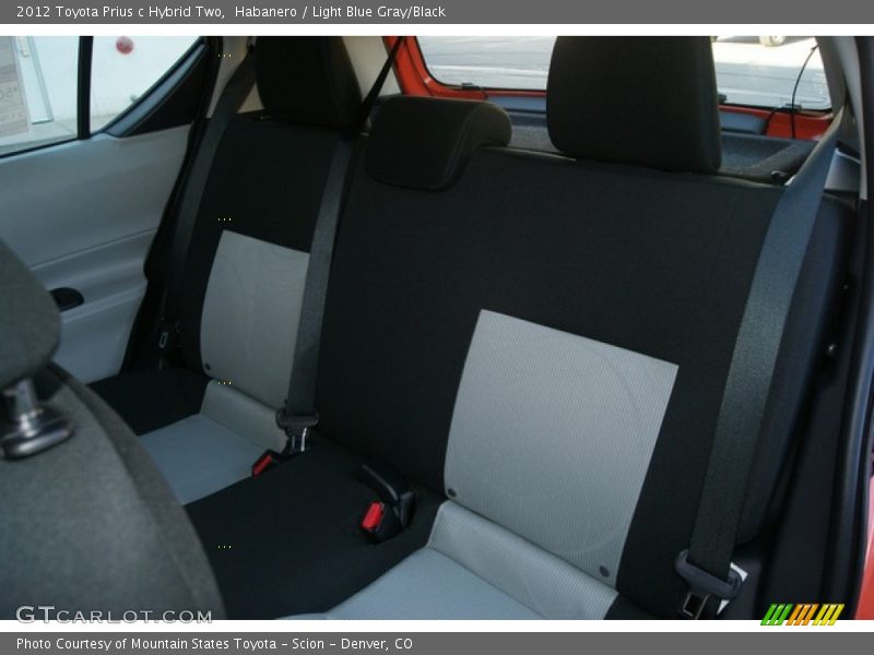 Habanero / Light Blue Gray/Black 2012 Toyota Prius c Hybrid Two