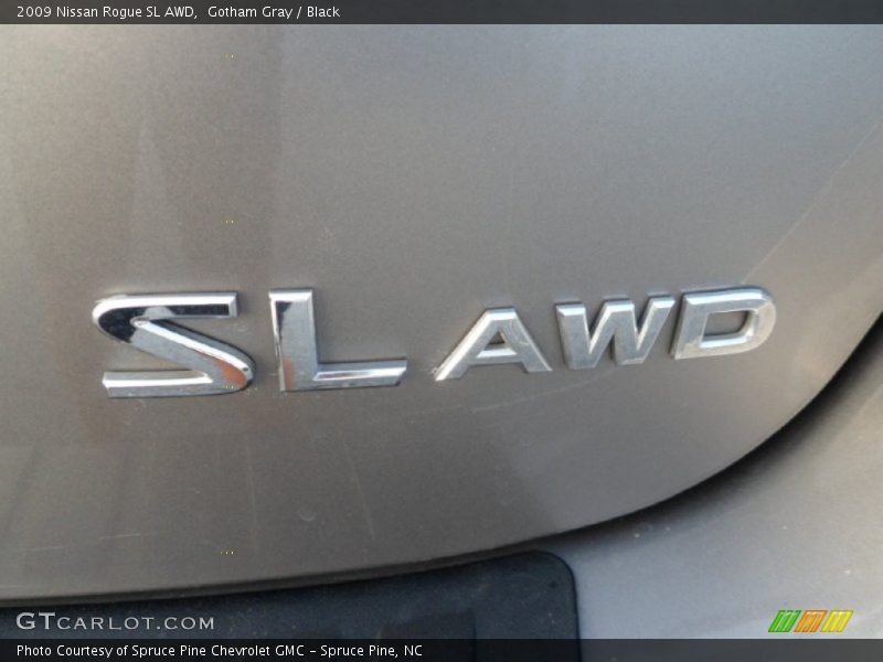 Gotham Gray / Black 2009 Nissan Rogue SL AWD