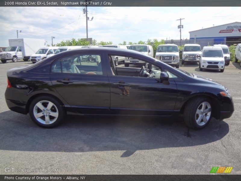 Nighthawk Black Pearl / Gray 2008 Honda Civic EX-L Sedan