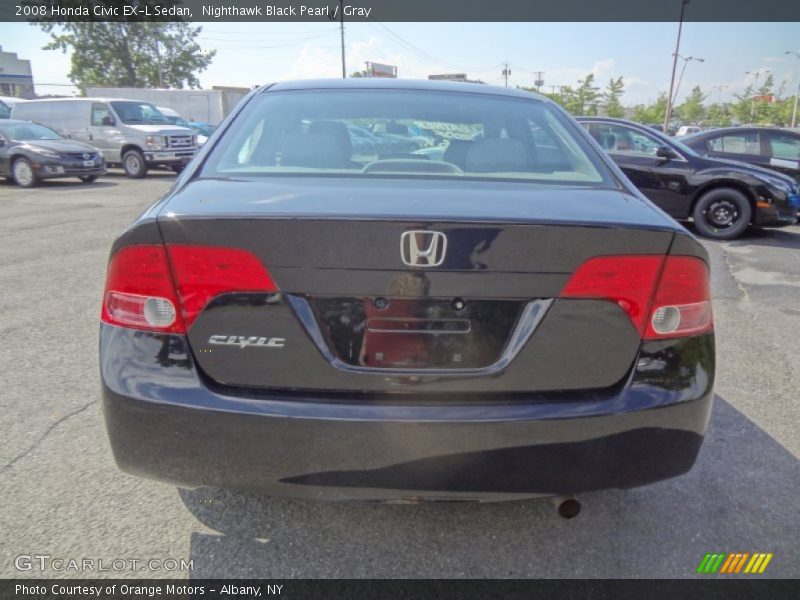 Nighthawk Black Pearl / Gray 2008 Honda Civic EX-L Sedan