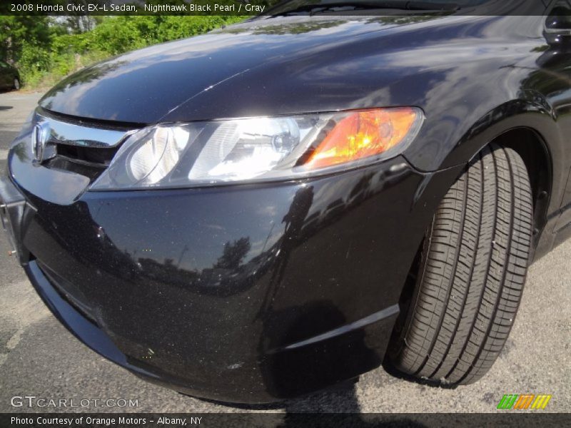 Nighthawk Black Pearl / Gray 2008 Honda Civic EX-L Sedan