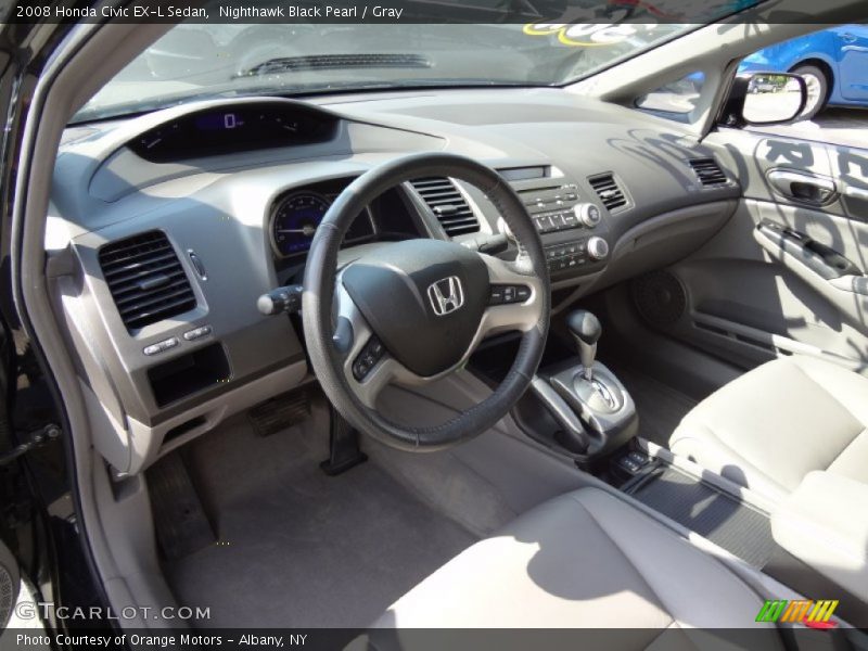 Nighthawk Black Pearl / Gray 2008 Honda Civic EX-L Sedan