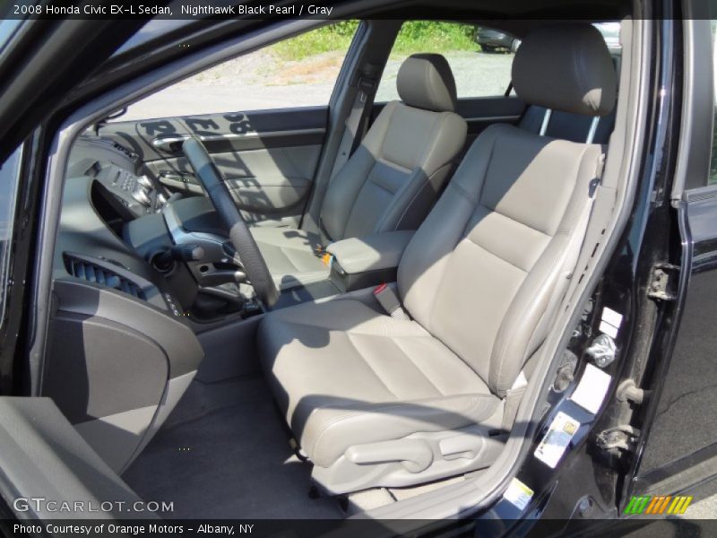 Nighthawk Black Pearl / Gray 2008 Honda Civic EX-L Sedan