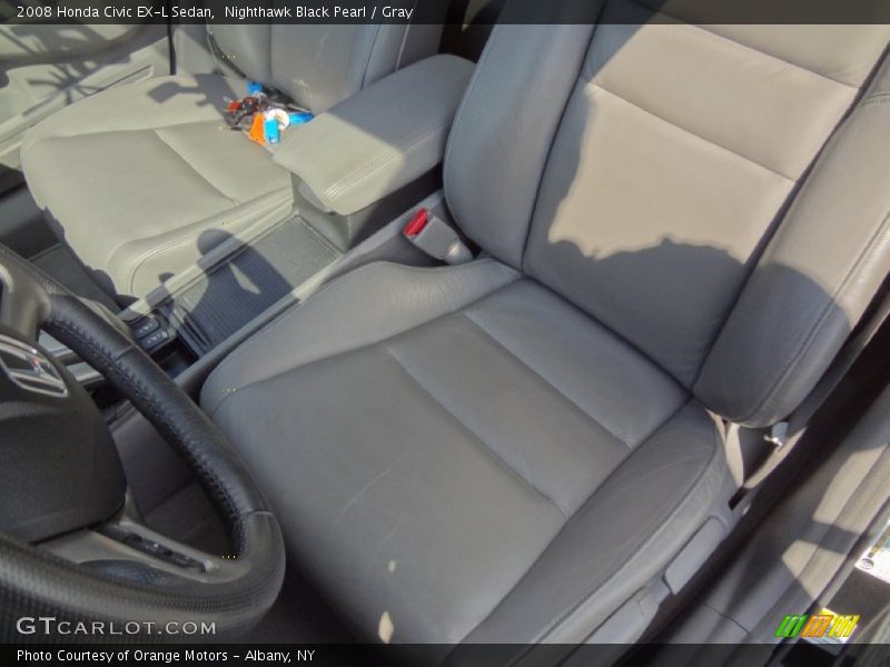 Nighthawk Black Pearl / Gray 2008 Honda Civic EX-L Sedan
