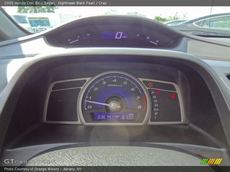 Nighthawk Black Pearl / Gray 2008 Honda Civic EX-L Sedan
