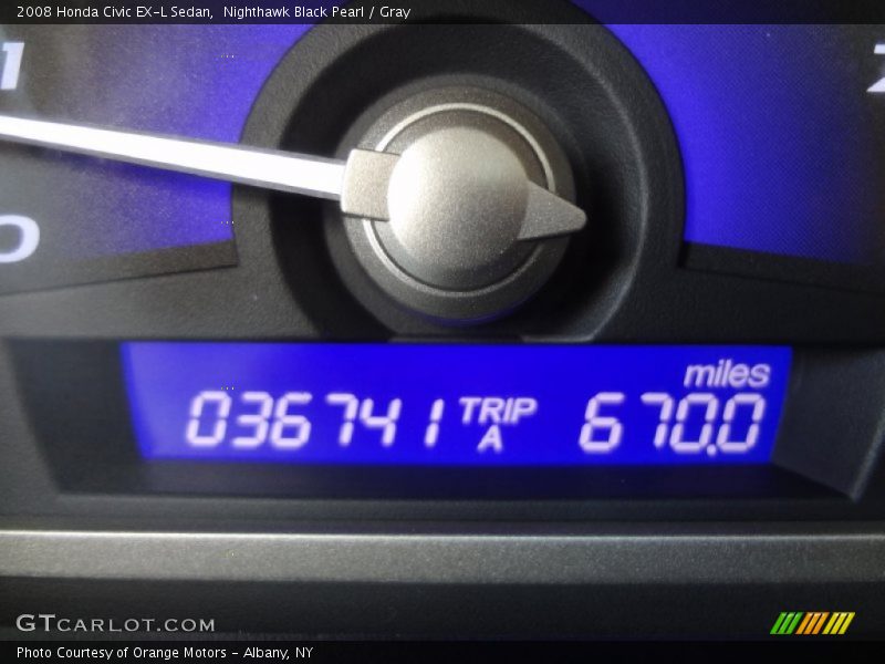 Nighthawk Black Pearl / Gray 2008 Honda Civic EX-L Sedan