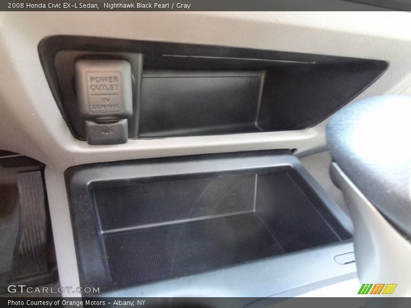 Nighthawk Black Pearl / Gray 2008 Honda Civic EX-L Sedan