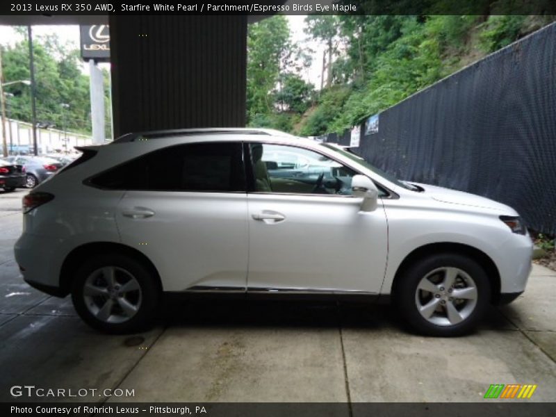 Starfire White Pearl / Parchment/Espresso Birds Eye Maple 2013 Lexus RX 350 AWD