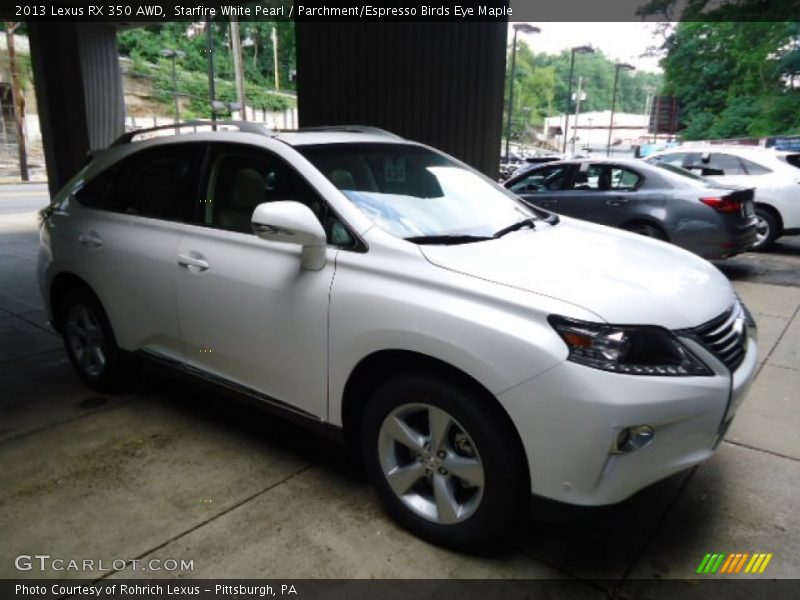 Starfire White Pearl / Parchment/Espresso Birds Eye Maple 2013 Lexus RX 350 AWD