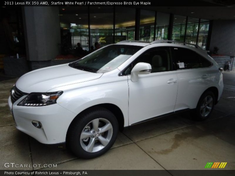 Starfire White Pearl / Parchment/Espresso Birds Eye Maple 2013 Lexus RX 350 AWD