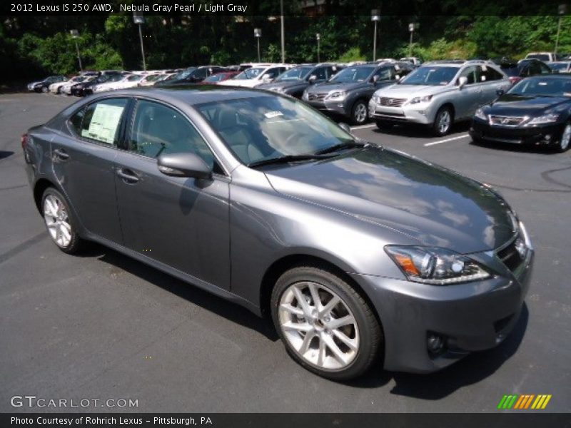 Nebula Gray Pearl / Light Gray 2012 Lexus IS 250 AWD