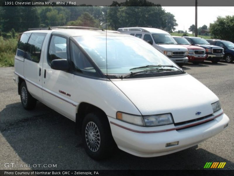 White / Red 1991 Chevrolet Lumina MPV