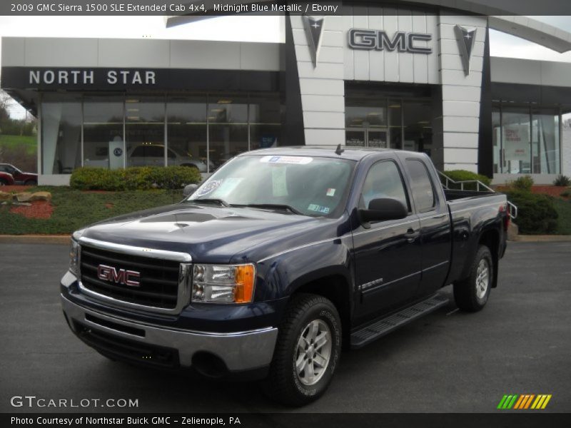Midnight Blue Metallic / Ebony 2009 GMC Sierra 1500 SLE Extended Cab 4x4