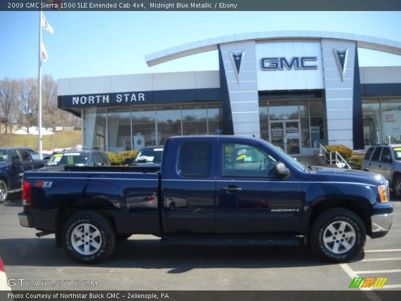 Midnight Blue Metallic / Ebony 2009 GMC Sierra 1500 SLE Extended Cab 4x4