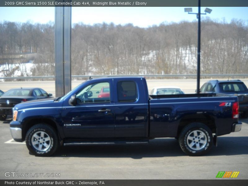 Midnight Blue Metallic / Ebony 2009 GMC Sierra 1500 SLE Extended Cab 4x4