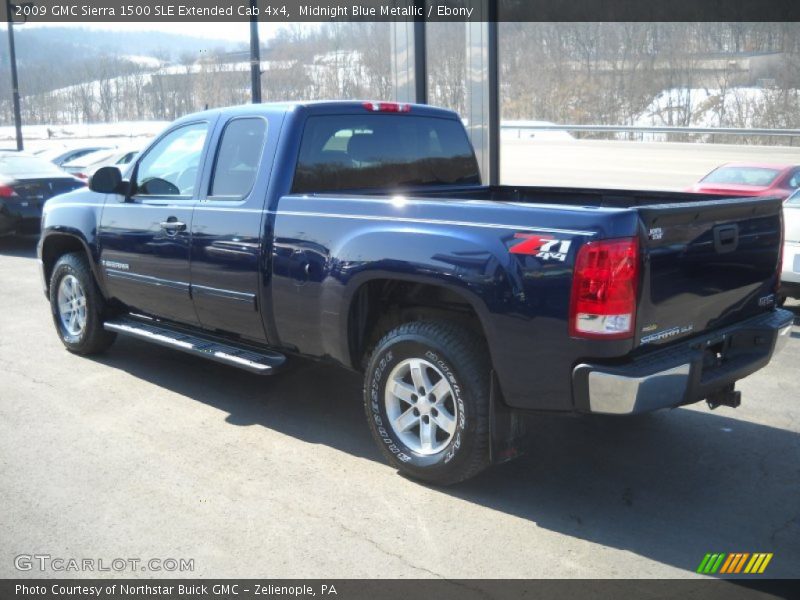 Midnight Blue Metallic / Ebony 2009 GMC Sierra 1500 SLE Extended Cab 4x4