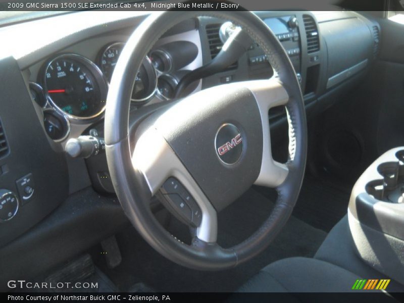 Midnight Blue Metallic / Ebony 2009 GMC Sierra 1500 SLE Extended Cab 4x4