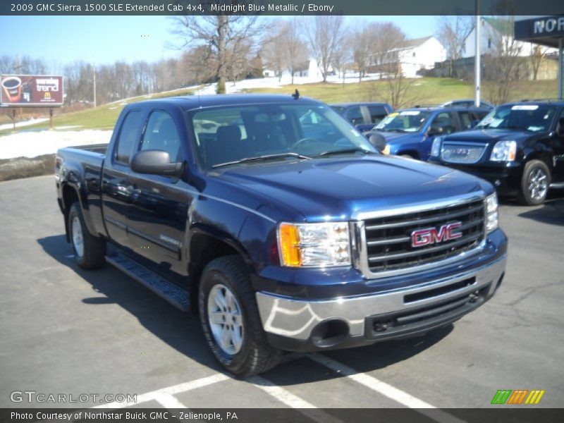 Midnight Blue Metallic / Ebony 2009 GMC Sierra 1500 SLE Extended Cab 4x4