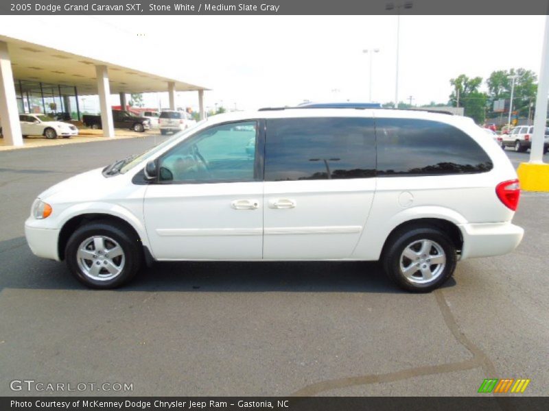 Stone White / Medium Slate Gray 2005 Dodge Grand Caravan SXT