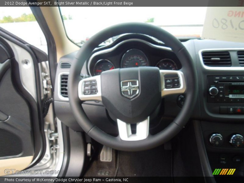 Bright Silver Metallic / Black/Light Frost Beige 2012 Dodge Avenger SXT