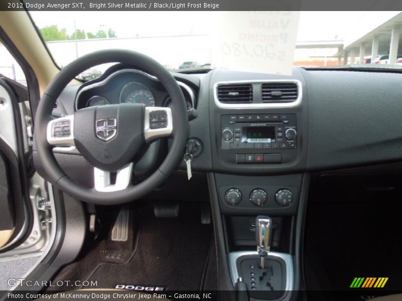 Bright Silver Metallic / Black/Light Frost Beige 2012 Dodge Avenger SXT