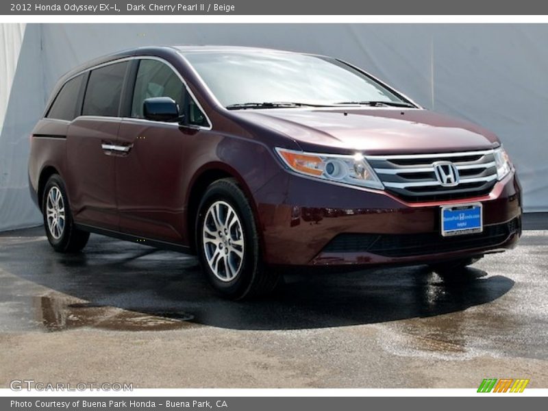 Dark Cherry Pearl II / Beige 2012 Honda Odyssey EX-L