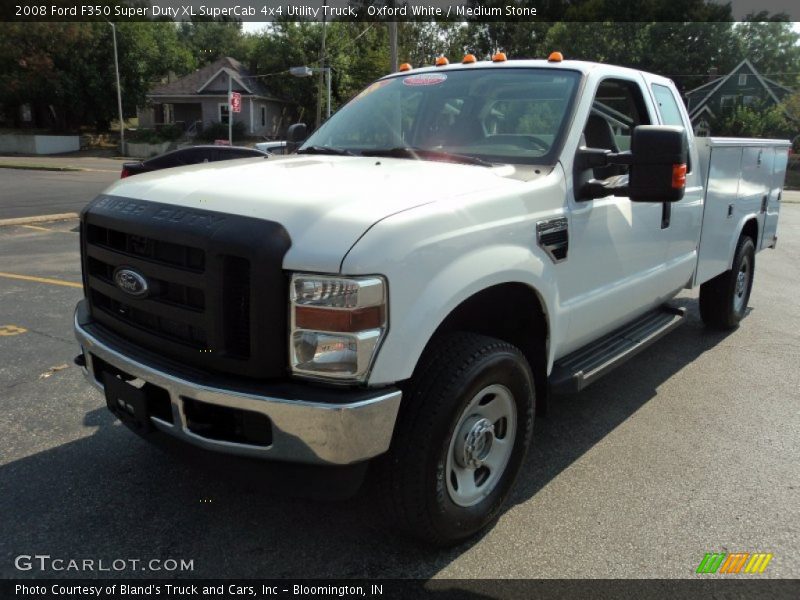 Oxford White / Medium Stone 2008 Ford F350 Super Duty XL SuperCab 4x4 Utility Truck