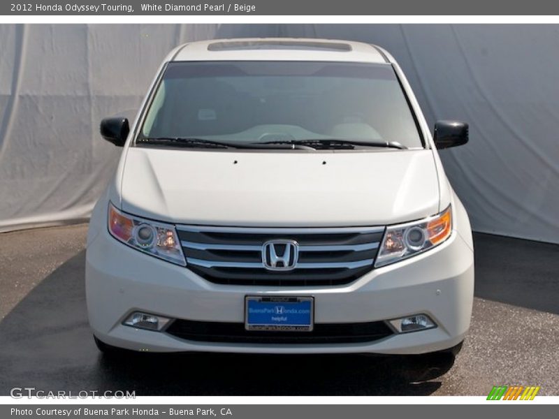White Diamond Pearl / Beige 2012 Honda Odyssey Touring