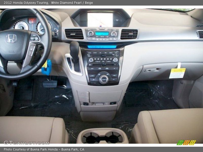 White Diamond Pearl / Beige 2012 Honda Odyssey Touring