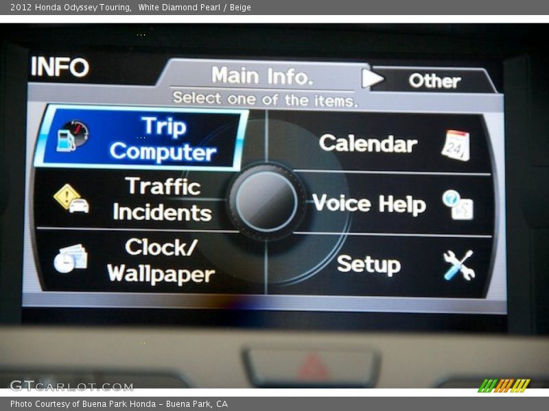 White Diamond Pearl / Beige 2012 Honda Odyssey Touring