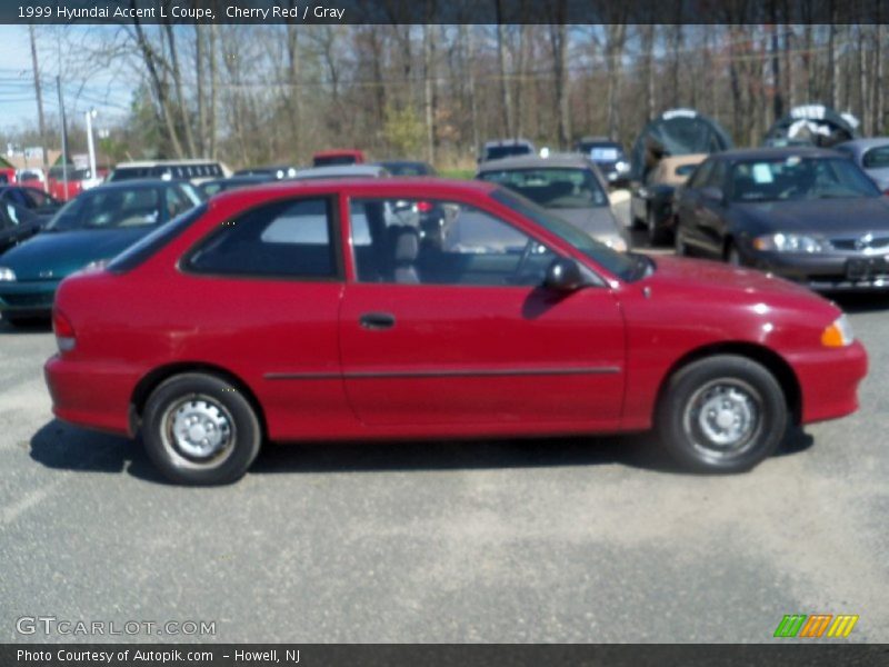 Cherry Red / Gray 1999 Hyundai Accent L Coupe