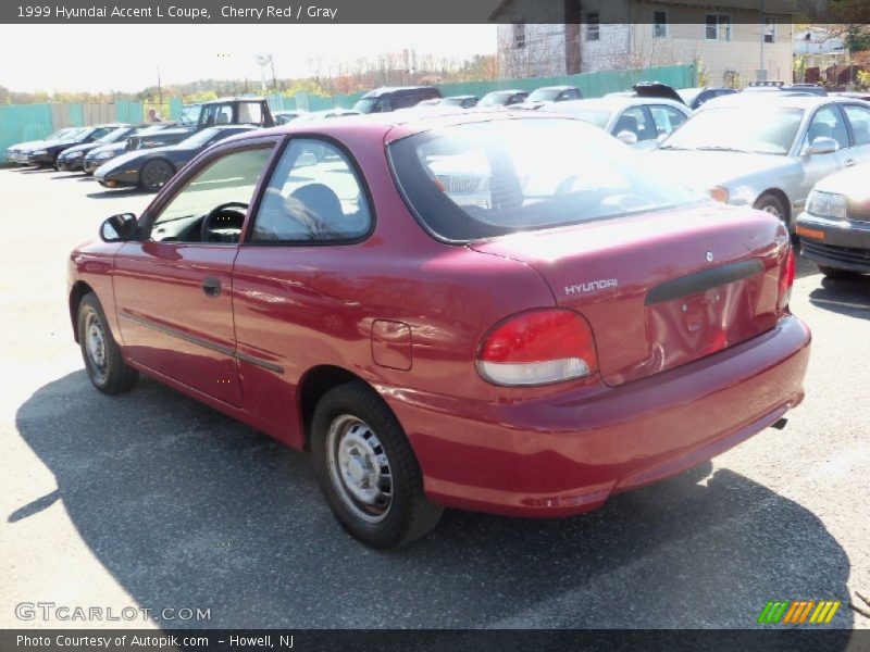 Cherry Red / Gray 1999 Hyundai Accent L Coupe