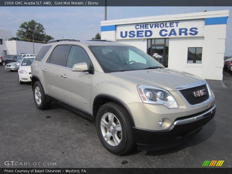 Gold Mist Metallic / Ebony 2009 GMC Acadia SLT AWD