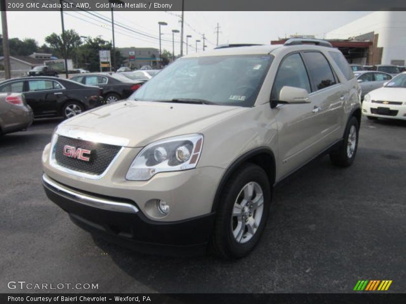 Gold Mist Metallic / Ebony 2009 GMC Acadia SLT AWD