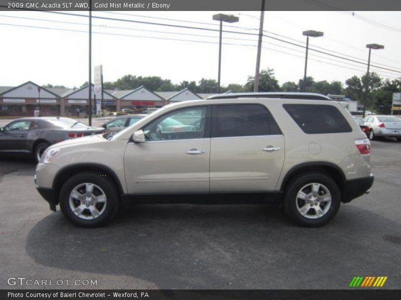 Gold Mist Metallic / Ebony 2009 GMC Acadia SLT AWD